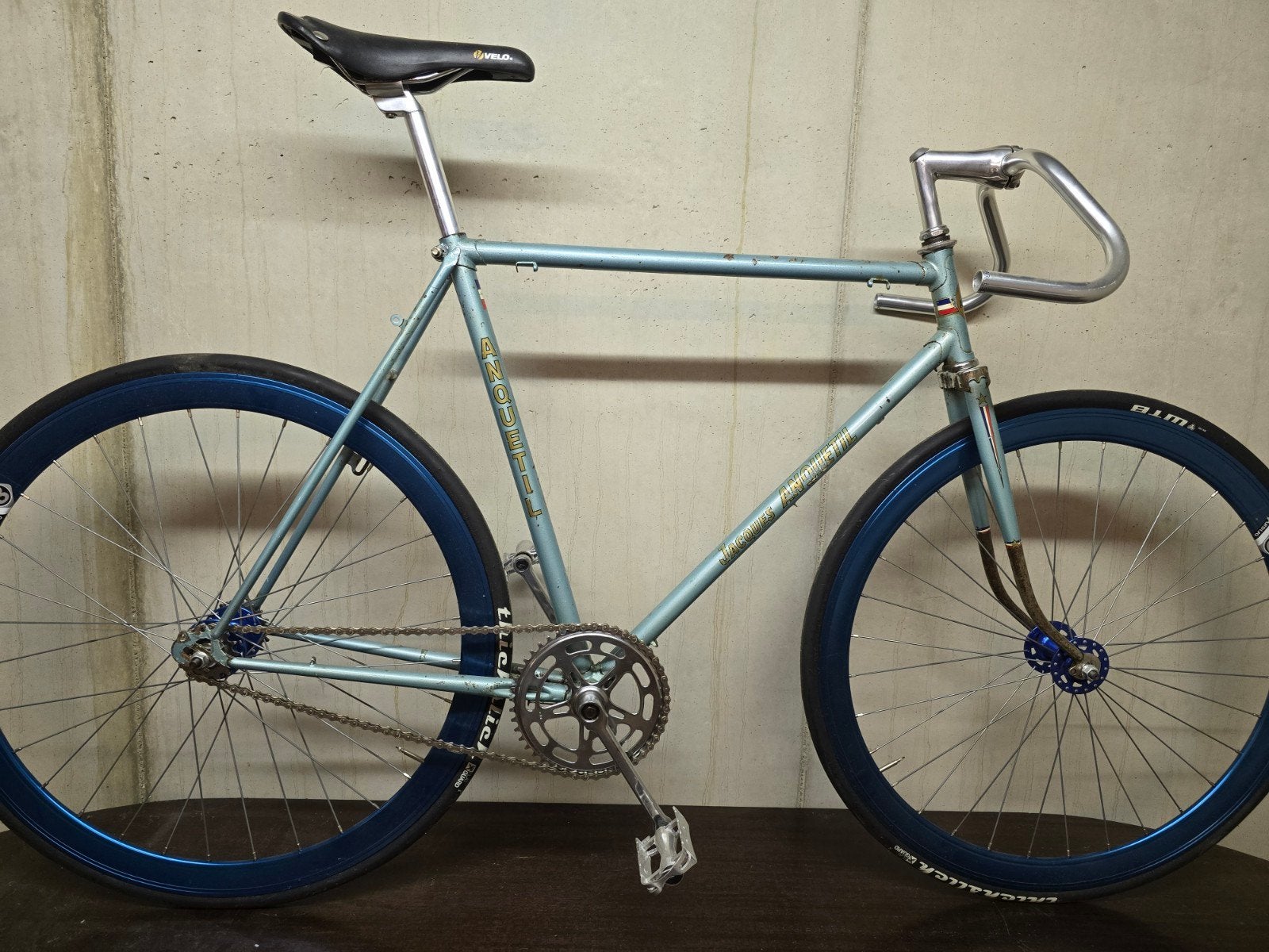 Retro Anquetil racefiets, Fietsen en Brommers, Fietsen | Racefietsen, Ophalen, 28 inch, Gebruikt, Staal