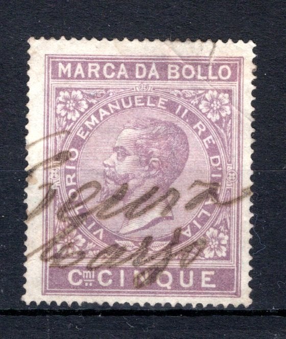 ITALIE Marca da bollo Cmi CINQUE Victor Emanuel II, Verzenden, Gestempeld