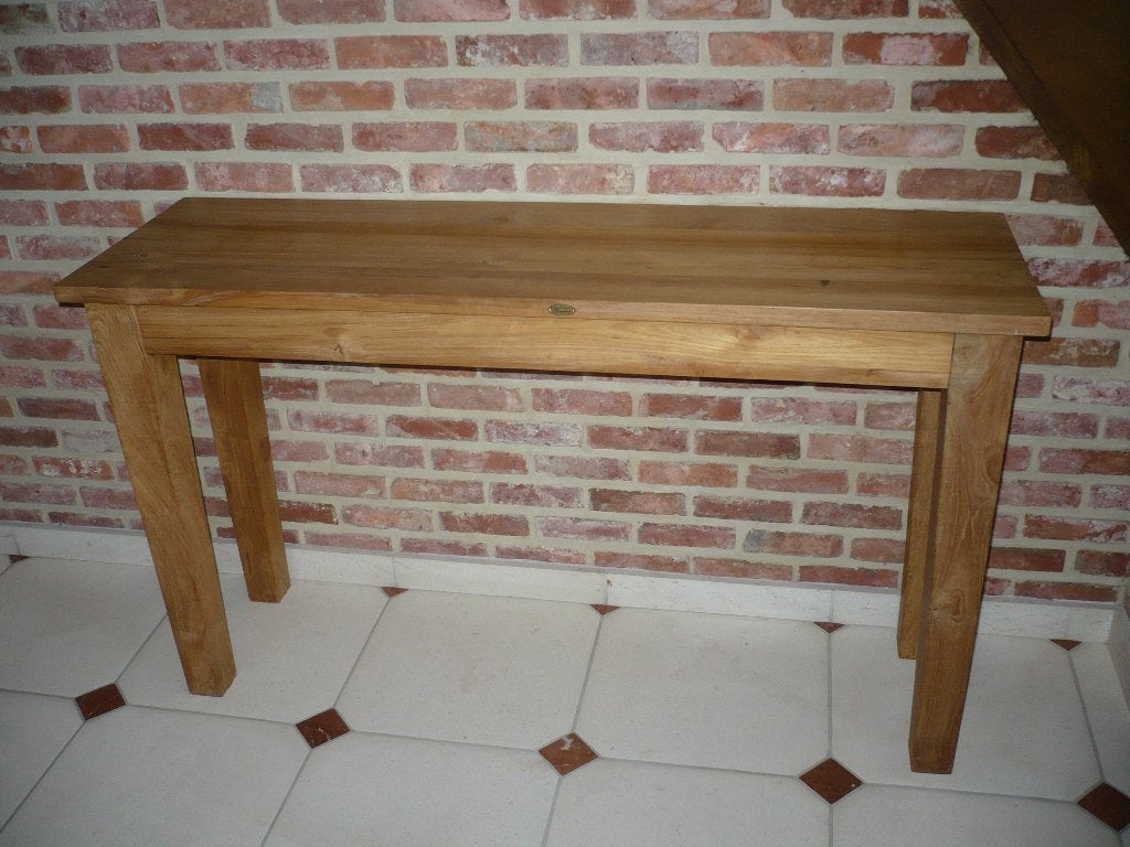 TEAK BIJZETTAFEL, Ophalen, Gebruikt, Rechthoekig, Hout