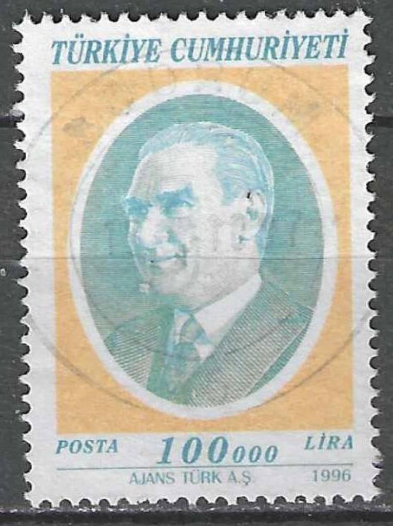 Turkije 1996 - Yvert 2821 - Ataturk - 100000 l. (ST), Verzenden, Gestempeld