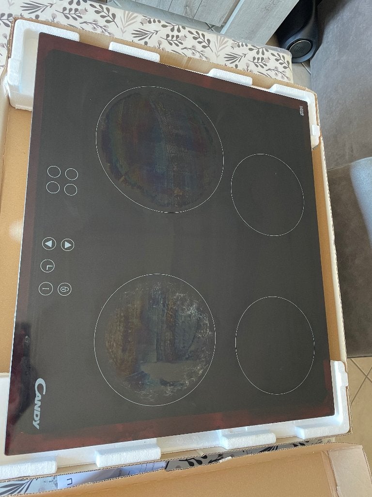 Taque vitrocéramique Candy, Elektronische apparatuur, Kookplaten, Ophalen, Gebruikt, Inbouw, 4 kookzones