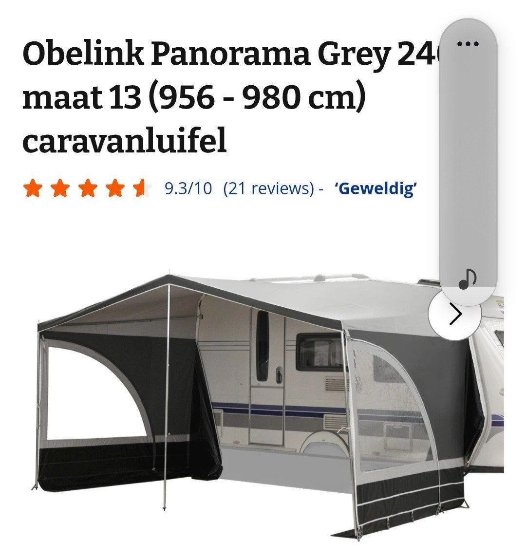 voortent caravan, Caravans en Kamperen, Ophalen, Nieuw