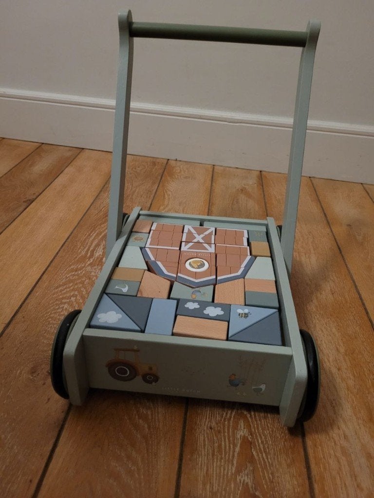 Little Dutch houten loopwagen met blokken, Ophalen