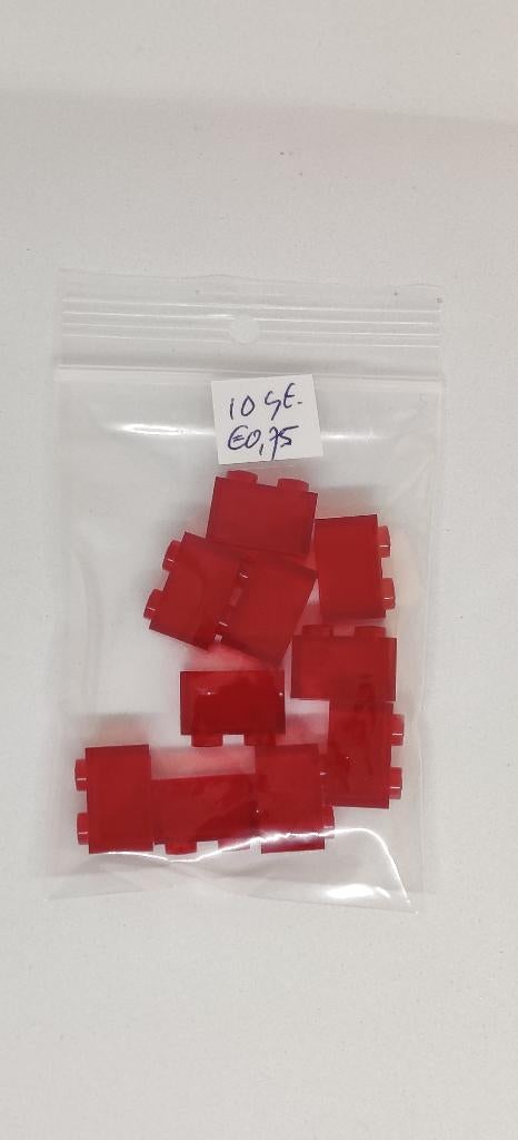 Lego Brick 1x2 Transparant Rood per 10 stuks (Nieuw), Overige thema's, Lego, Nieuw, Ophalen of Verzenden