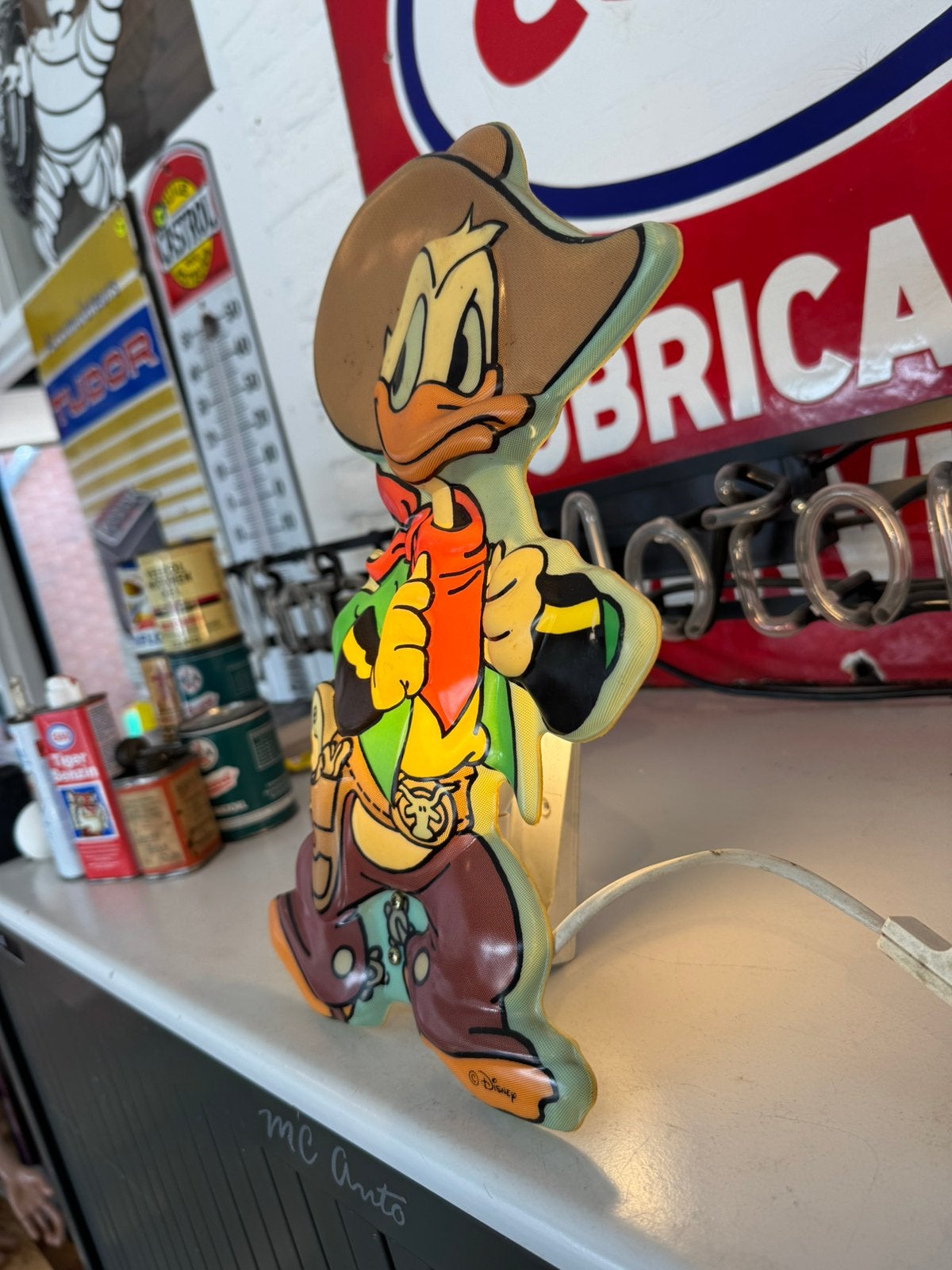 Vintage Disney Donald Duck lamp, Verzamelen, Ophalen of Verzenden, Donald Duck, Gebruikt, Beeldje of Figuurtje