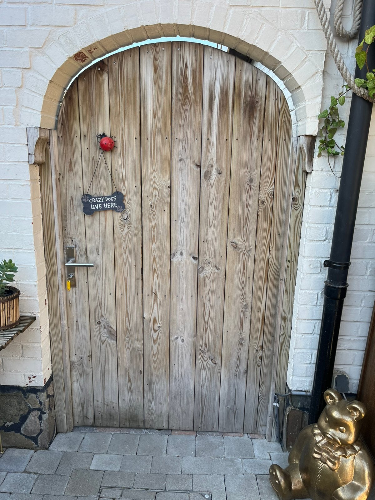 Tuinpoort met metalen frame, Tuin en Terras, Ophalen, Zo goed als nieuw