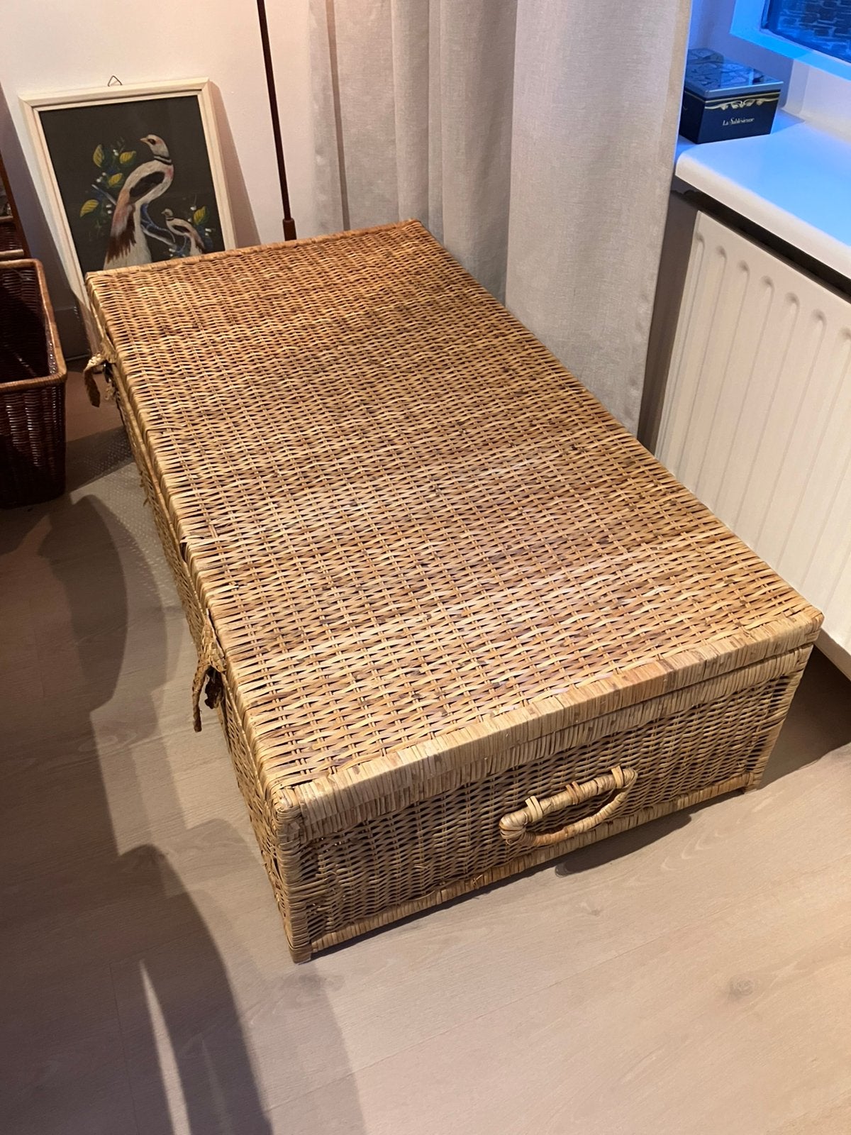 Grote XL rotan opbergkist / dekenkist  130 cm, Huis en Inrichting, Ophalen, Overige materialen, 100 tot 150 cm, Zo goed als nieuw