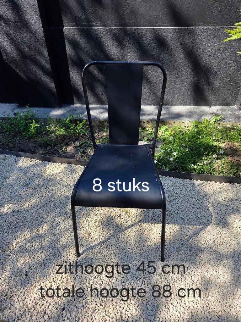 Eetkamerstoelen, Ophalen, Gebruikt, Zwart, Metaal