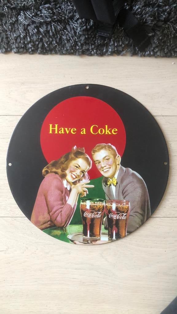Panneau d'affichage Coca-Cola. Émail., Enlèvement, Comme neuf, Panneau publicitaire