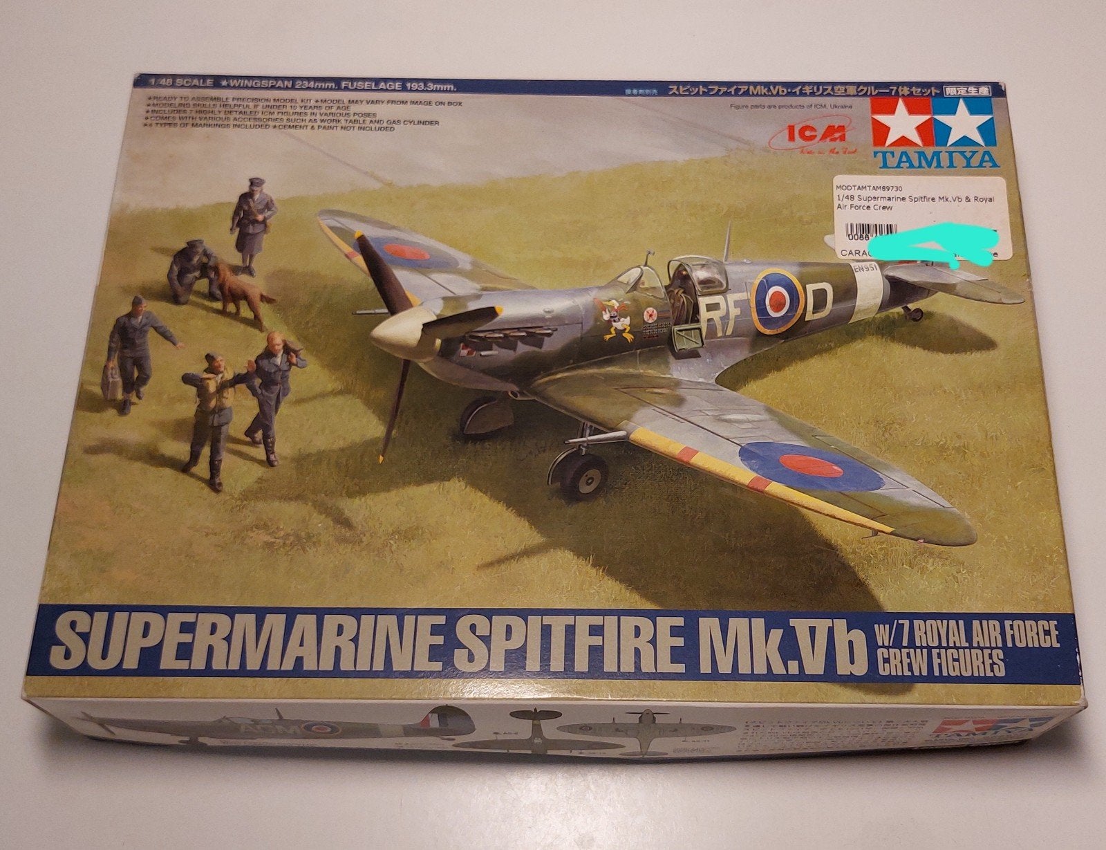 Tamiya Supermarine spitfire Mk.Vb 1/48 met 7 crewmembers. 💫, Overige merken, Nieuw, Ophalen of Verzenden, Groter dan 1:72
