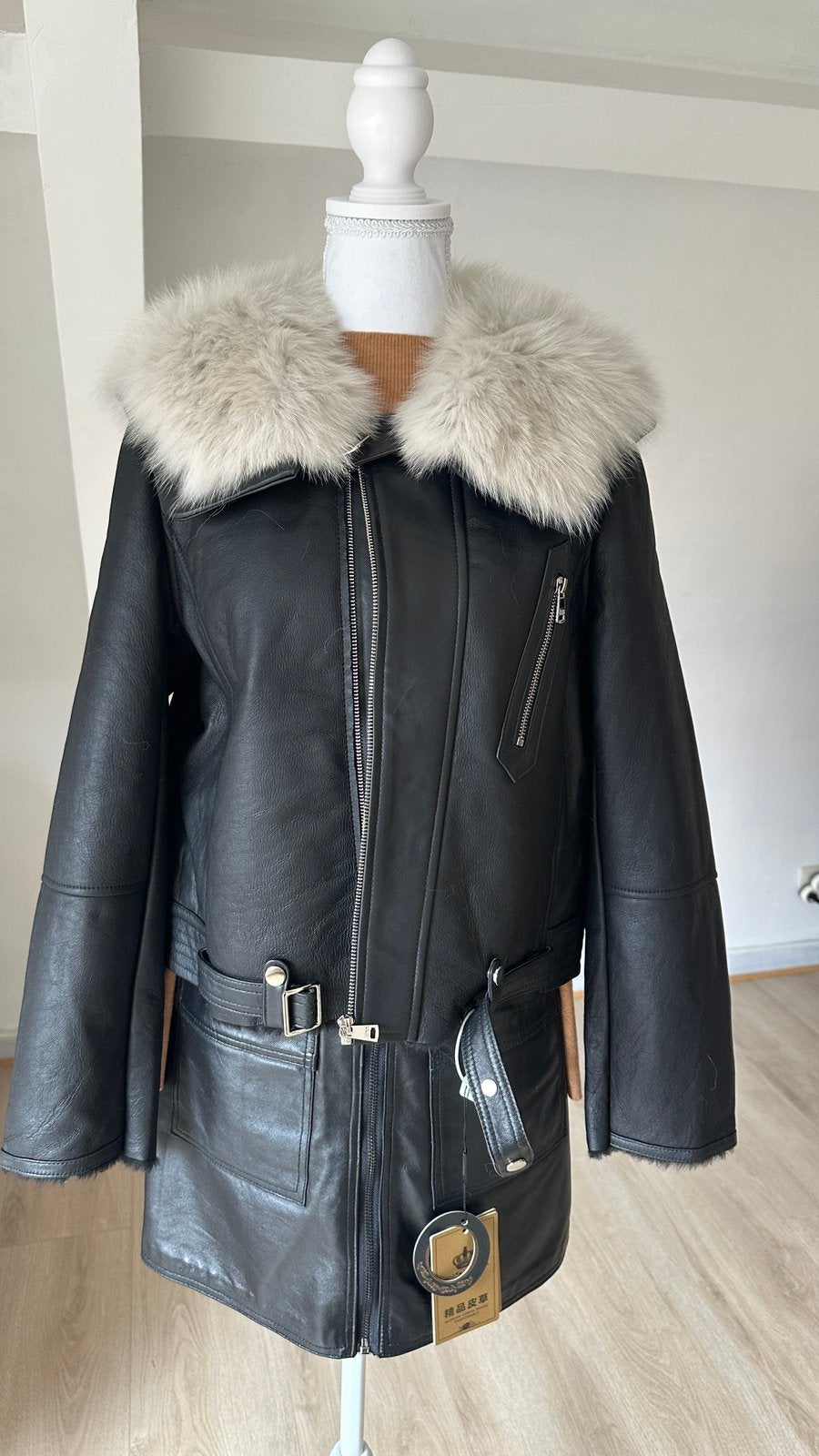 Veste en cuir d'agneau, Enlèvement ou Envoi, Neuf, Taille 36 (S), Noir