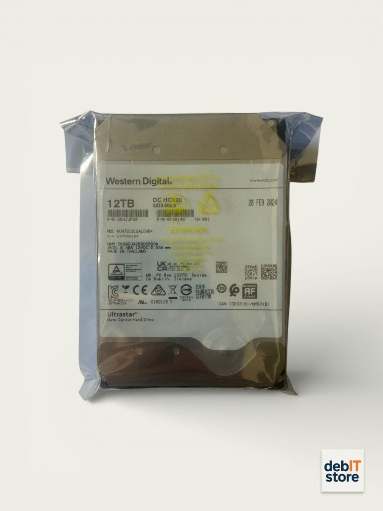 WD Ultrastar 12tb NAS - Server HDD (WD - DC HC520), 12tb, Server, Nieuw, SATA