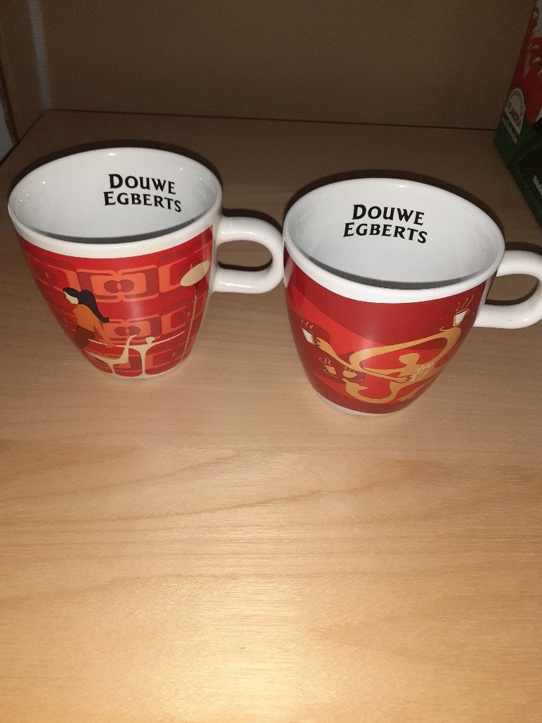 Mugs DOUWE-EGBERTS (lot de 2), Collections, Porcelaine, Cristal & Couverts, Enlèvement, Neuf, Porcelaine, Tasse et/ou soucoupe