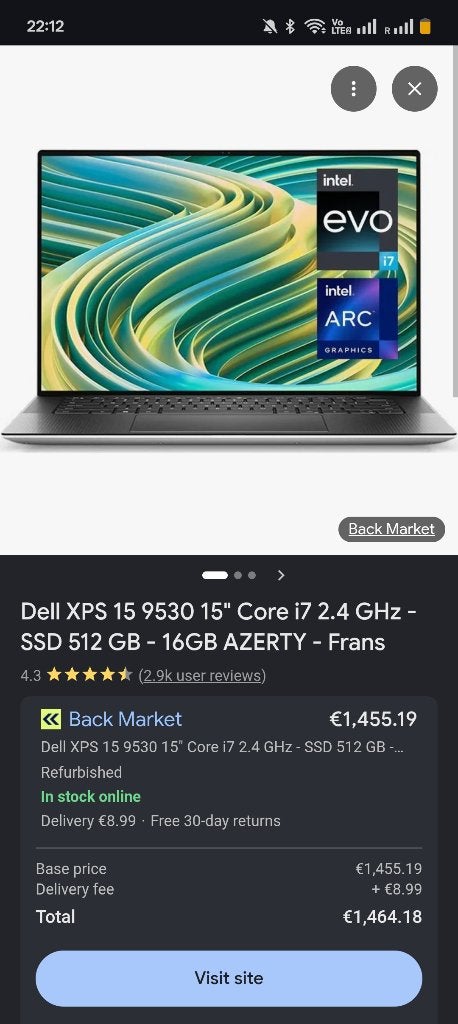 Laptop Dell XPS 15 9530, Computers en Software, Ophalen, Zo goed als nieuw, Azerty, SSD