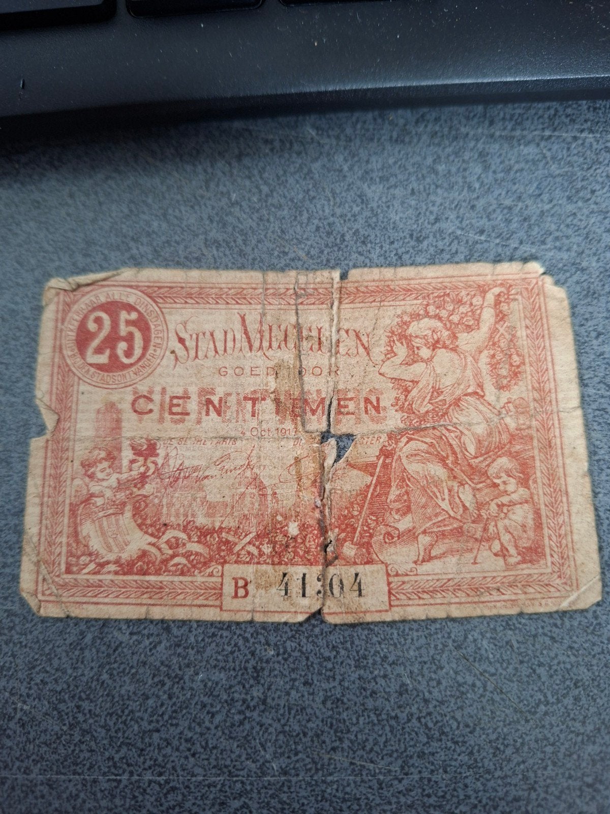 Argent de guerre de Malines 1917 25 cents, Timbres & Monnaies, Enlèvement ou Envoi