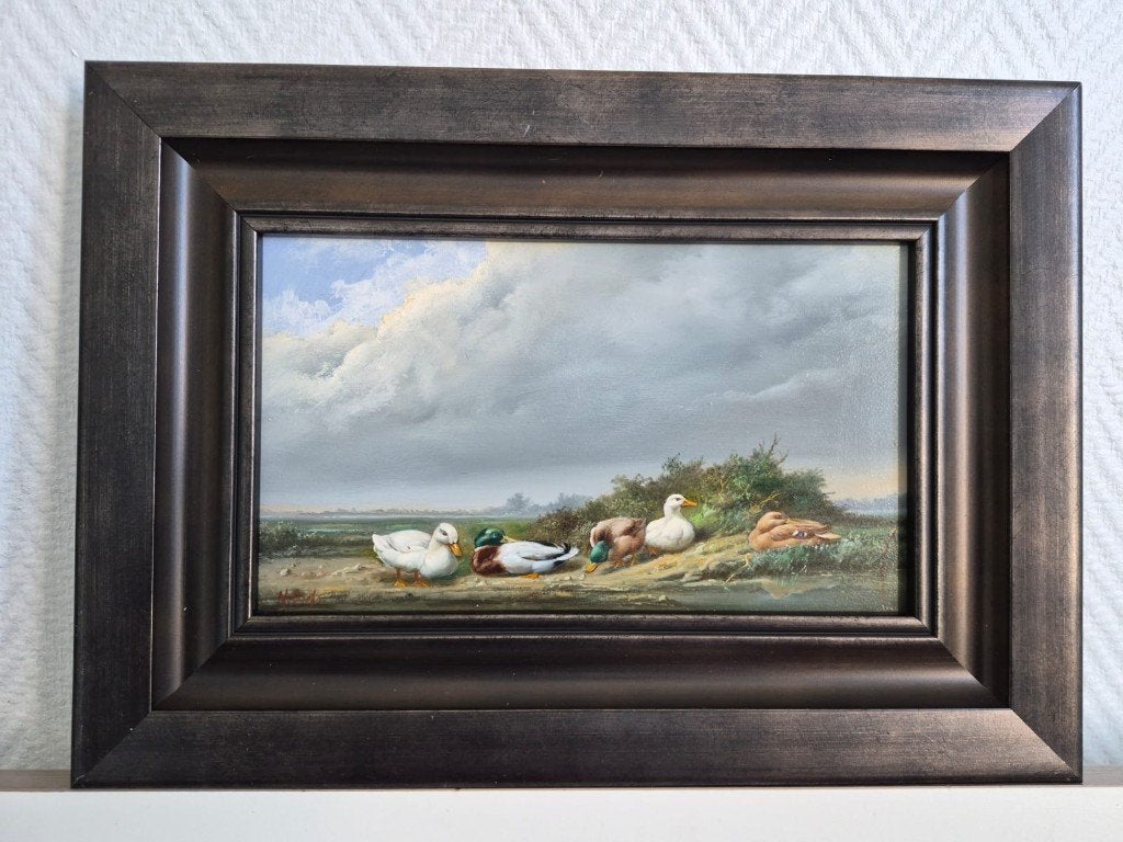 Schilderij op paneel, gesigneerd H Bals (1), Enlèvement, Signé, Panneau