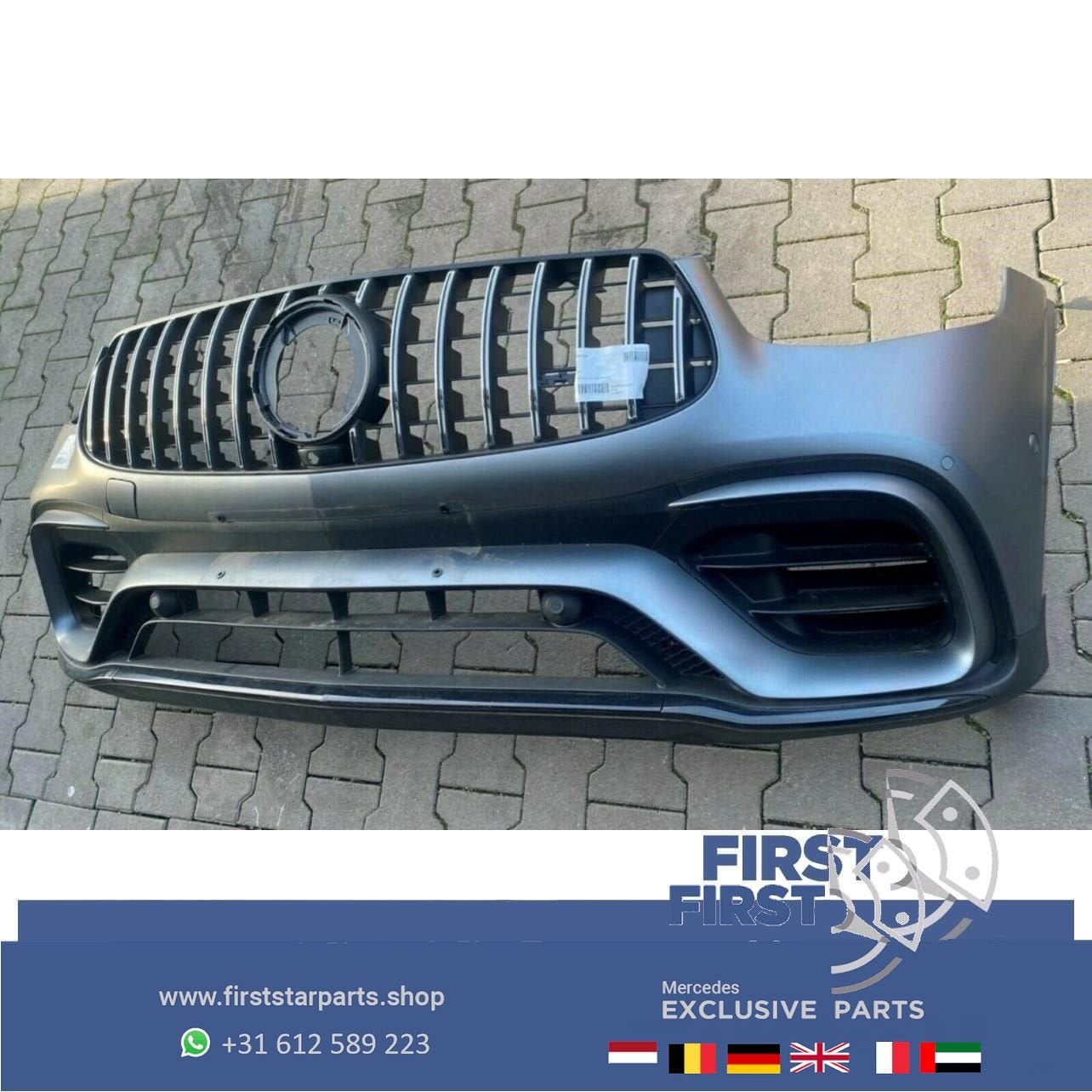W253 C253 FACELIFT GLC63 AMG VOORBUMPER COMPLEET MAT GRIJS M, Auto-onderdelen, Gebruikt, -, Voor, Ophalen of Verzenden