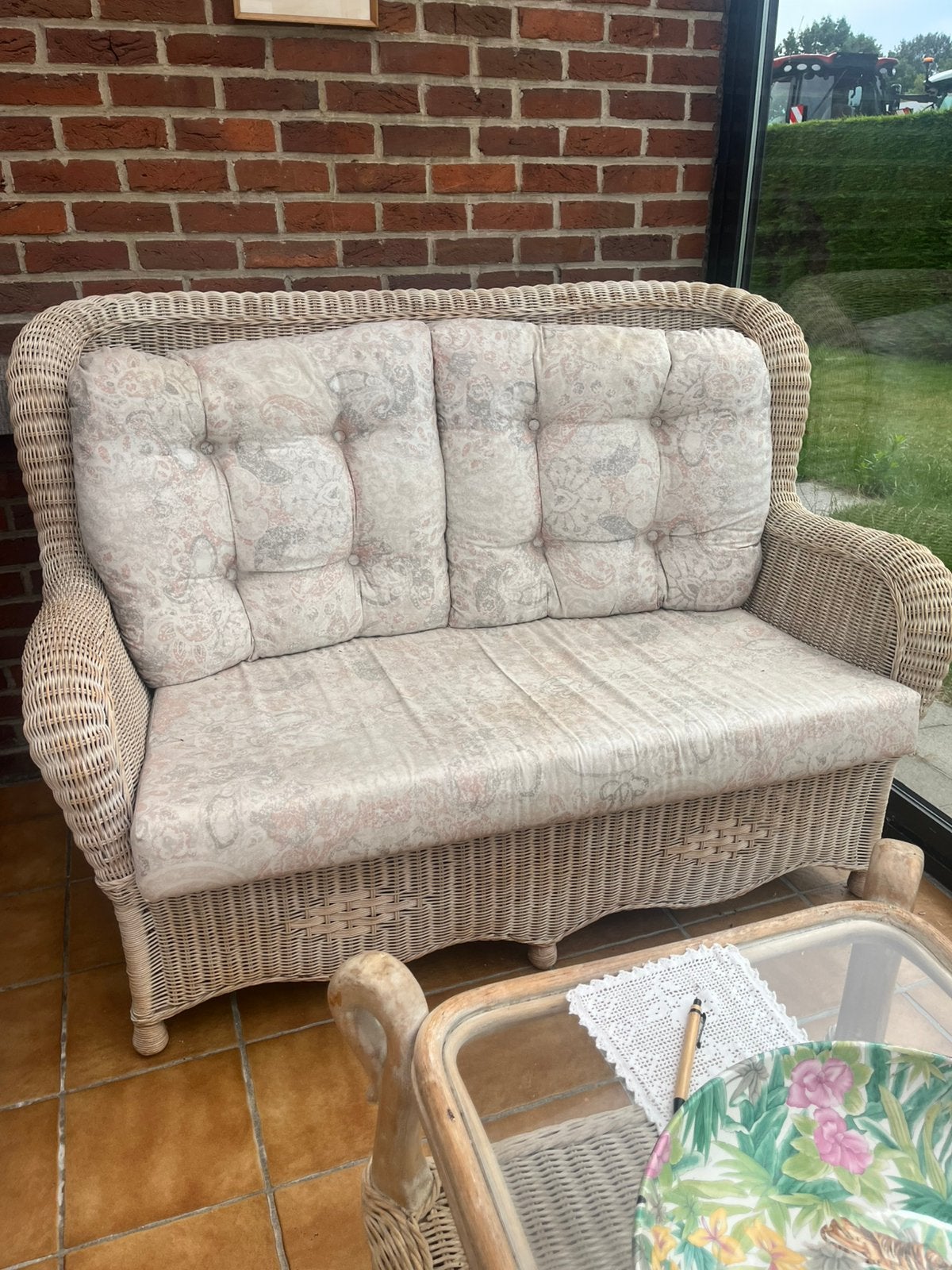 Stevig en solide tuinset rotan, Tuin en Terras, Ophalen, Gebruikt, Rotan, 6 zitplaatsen