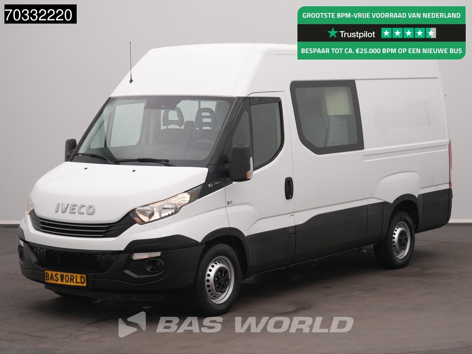 Iveco Daily 35S14 Automaat L2H2 Dubbel Cabine Trekhaak Airco, Autos, 100 kW, Achat, Euro 6, Entreprise