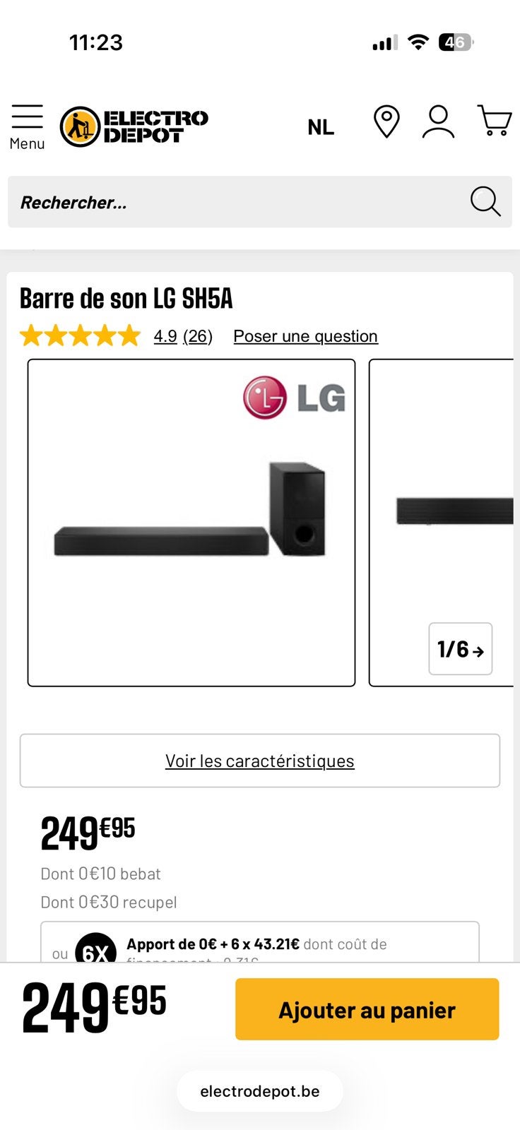 Barre de son avec caisson lg sh5a, Audio, Tv en Foto, Soundbars, Ophalen, Bluetooth, Zo goed als nieuw