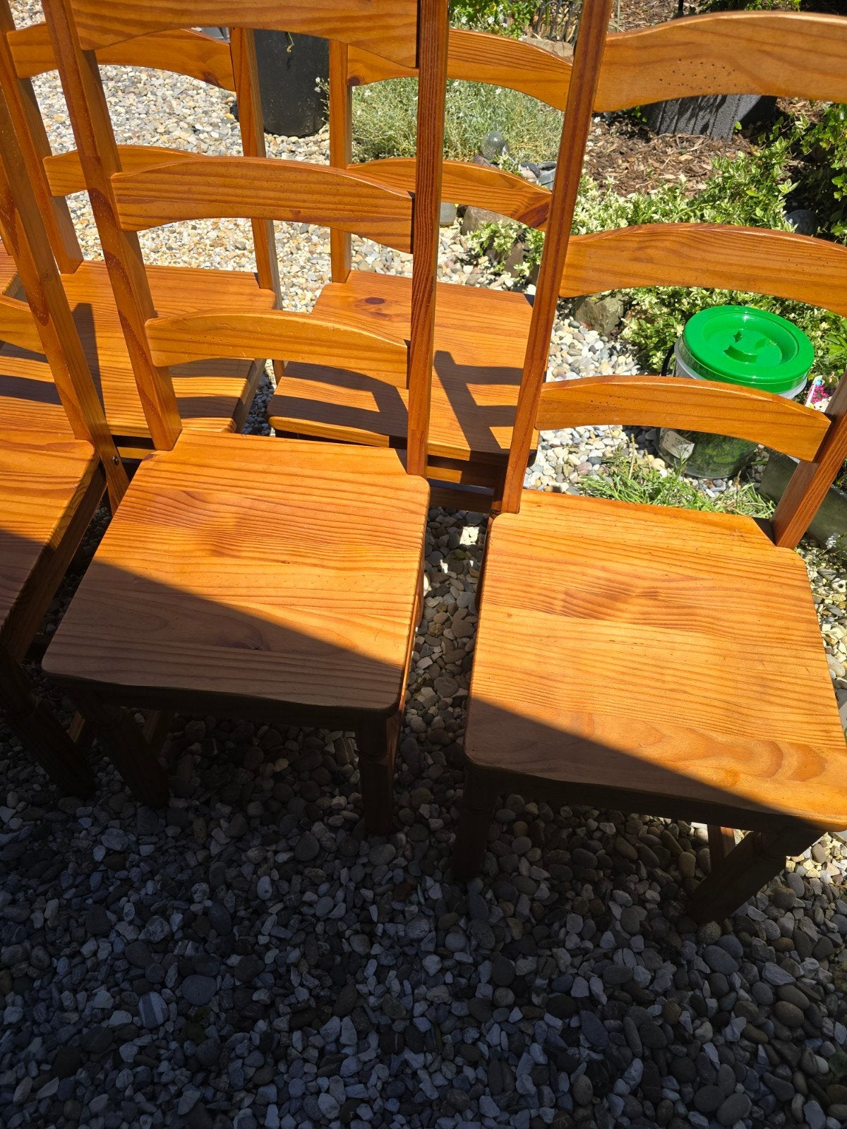 Lot de 6 chaises en bois massif assise large, Enlèvement, Bois