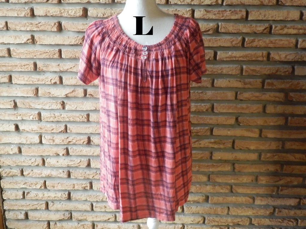 (187)- blouse femme t.L rouge noire, Ophalen of Verzenden, Zo goed als nieuw, Maat 38/40 (M), Rood