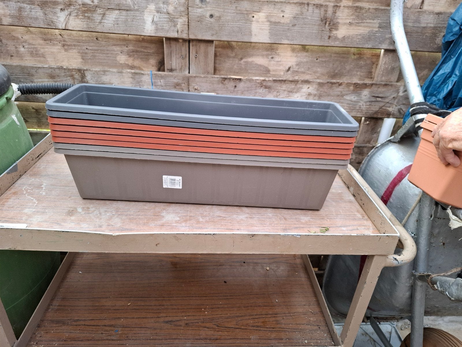 Bloembakken in plast, Tuin en Terras, Ophalen