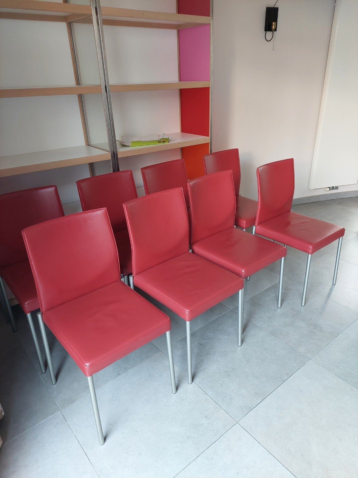 Chaises de salle à manger design KFF 8 pièces, Rouge, Enlèvement, Cinq, Six Chaises ou plus, Utilisé