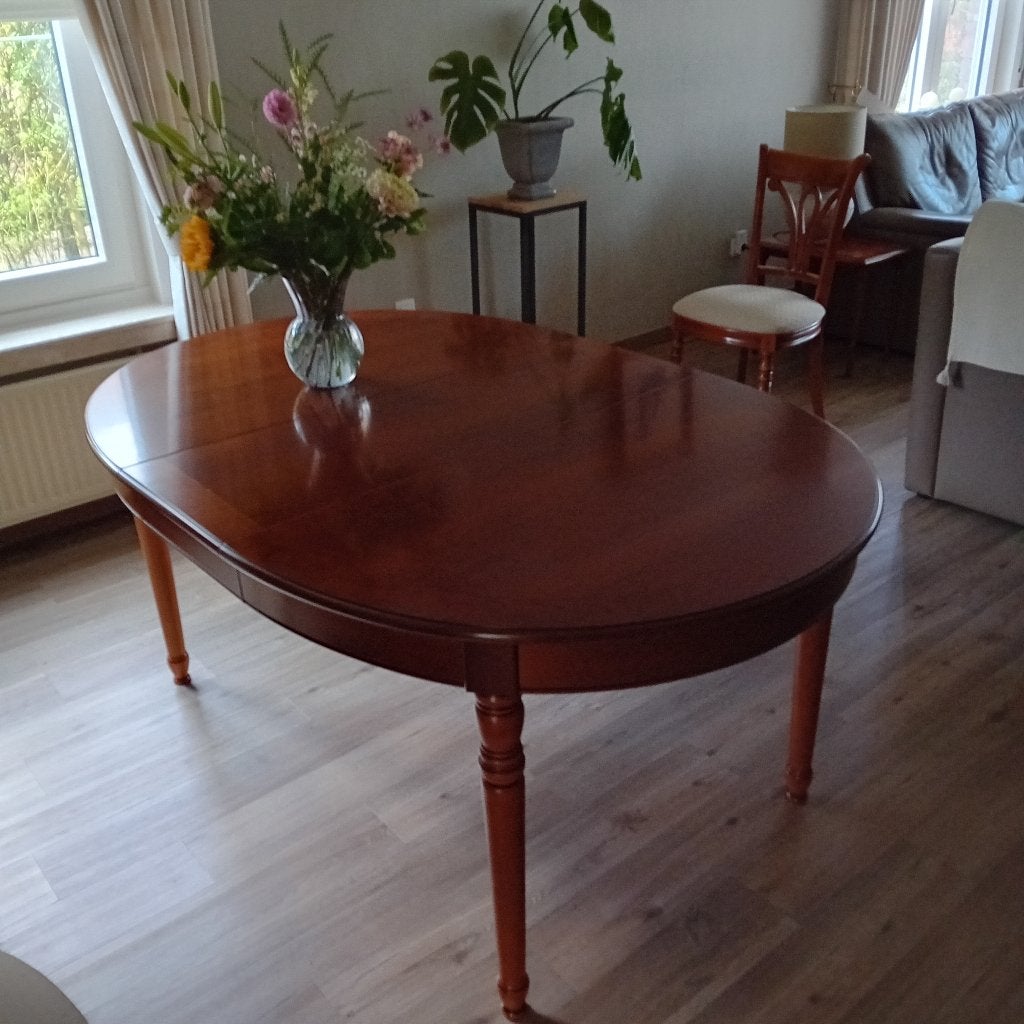 tafel en  6 stoelen kerselaar, Huis en Inrichting, Ophalen, Zo goed als nieuw