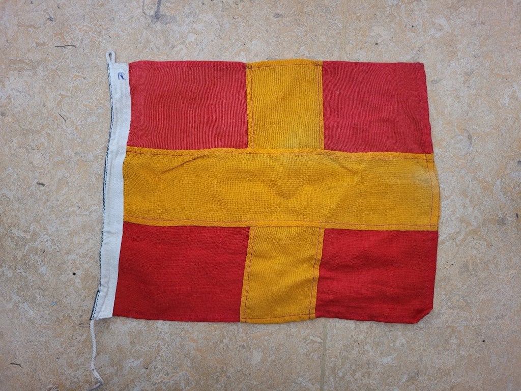 drapeau coton signalisation maritime vintage, Divers, Enlèvement ou Envoi, Utilisé