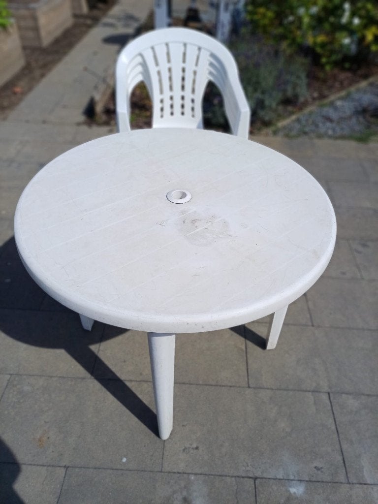 tuinset, Tuin en Terras, Ophalen, 4 zitplaatsen, Kunststof, Gebruikt