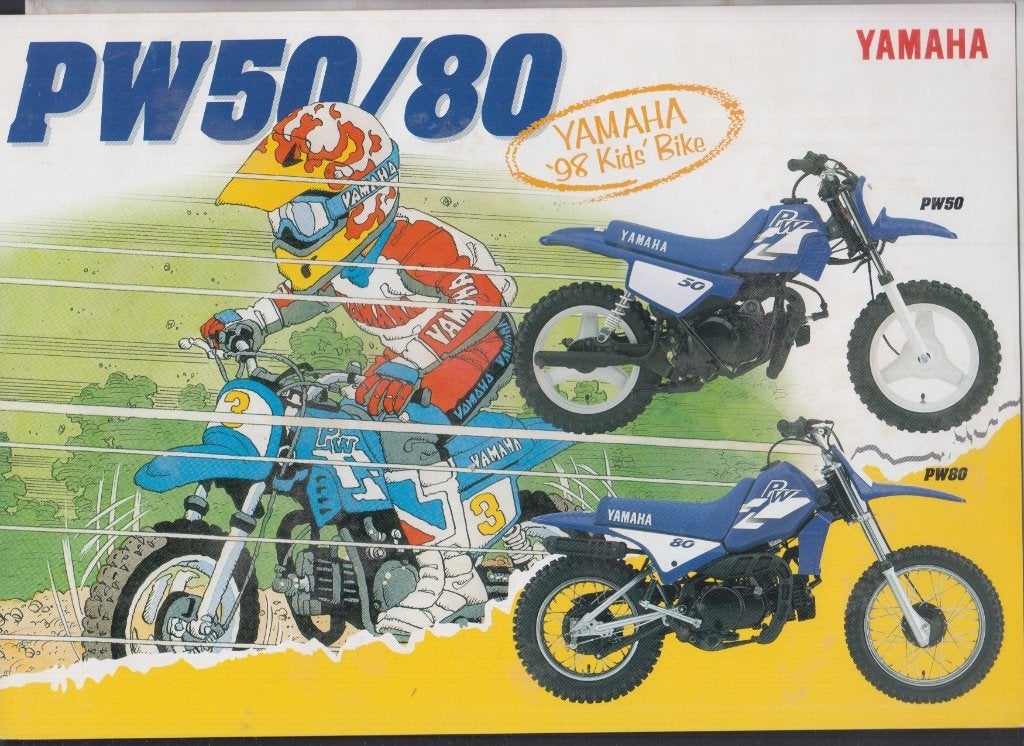 Moto Cross Yamaha PW50 PW80 minibike brochure publicitaire, Motos, Envoi, Yamaha