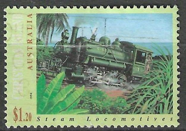 Îles Christmas 1994 - Yvert 404 - Train à vapeur (ST), Envoi, Affranchi
