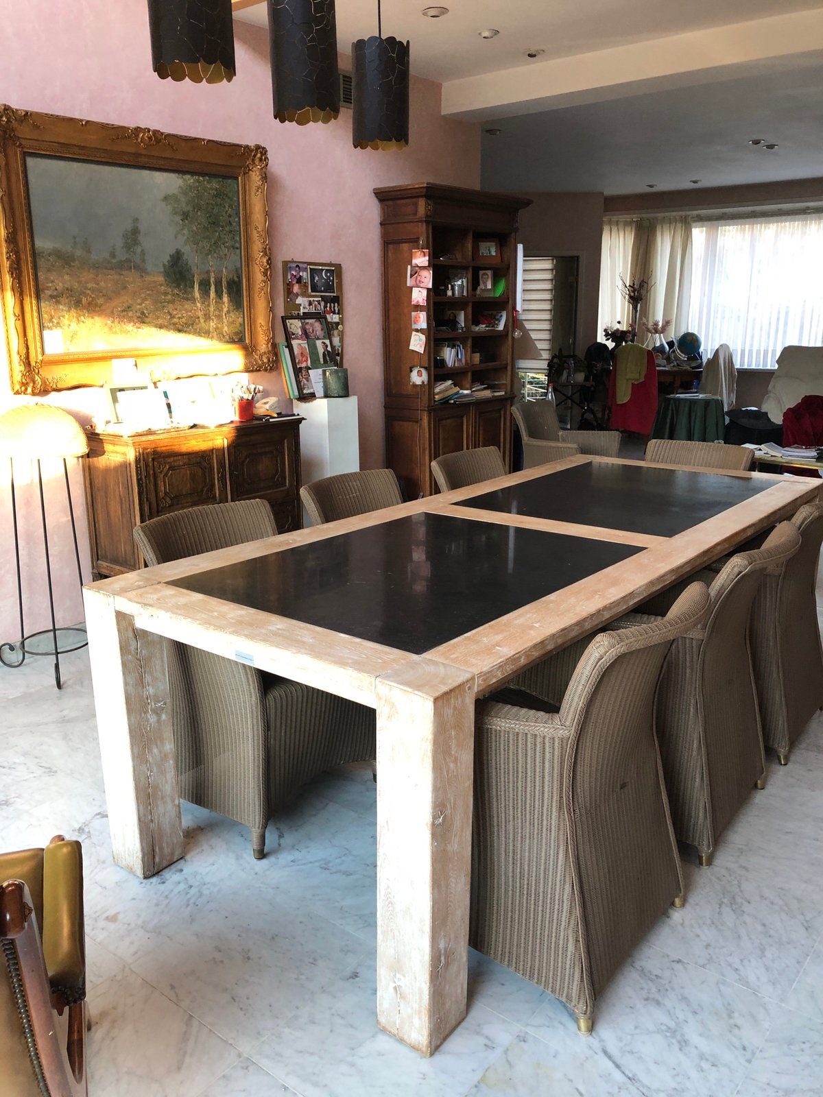 Eettafel, Ophalen, Eikenhout, 200 cm of meer, Zo goed als nieuw