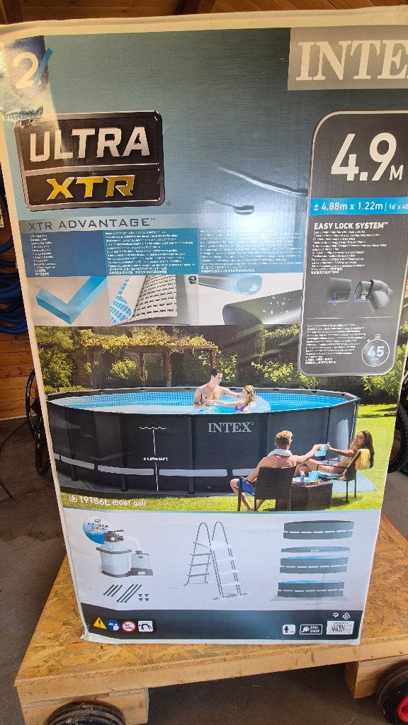 Intex Ultra XTR 4.88 m x 1.22 m + warmtepomp, Jardin & Terrasse, Piscines, Utilisé, Piscines hors sol, 80 à 120 cm, 400 cm ou plus