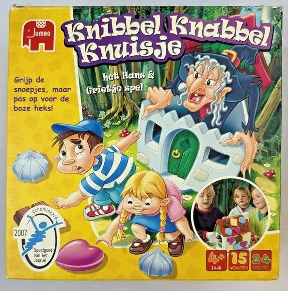 Jumbo Knibbel Knabbel Knuisje Hans en Grietje spel Bordspel, Een of twee spelers, Verzenden, Zo goed als nieuw, Jumbo
