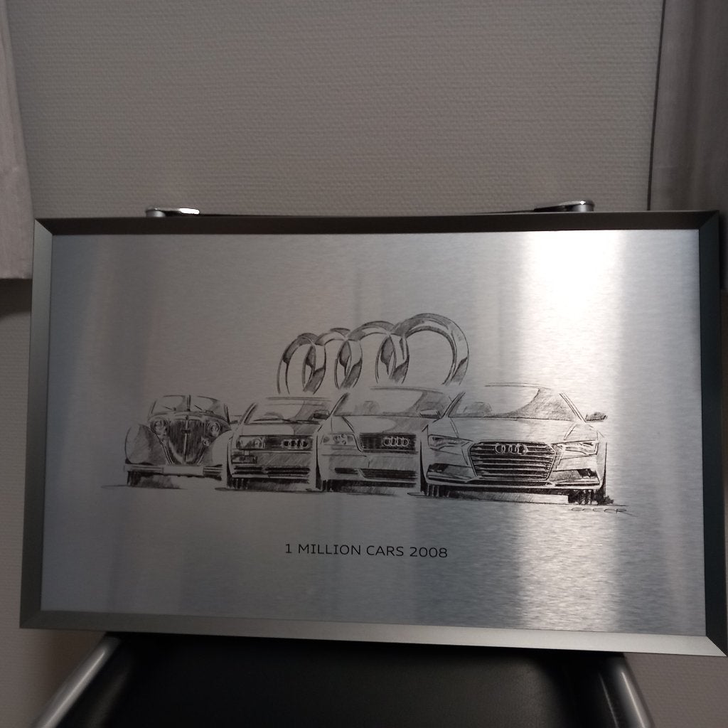 Ets AUDI en kader Litho VW, Antiquités & Art, Numéroté, Enlèvement, Eau-forte