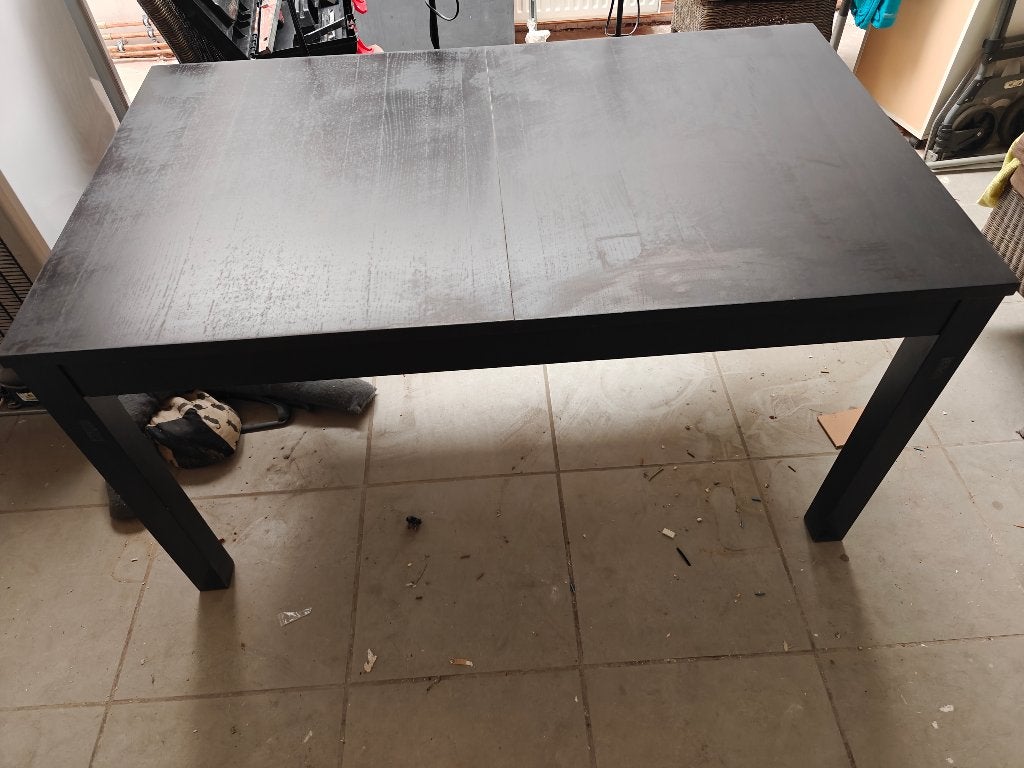 Verlenbare tafel met 2 inlegbalden, Huis en Inrichting, Ophalen, Gebruikt, 50 tot 100 cm, Vijf personen of meer