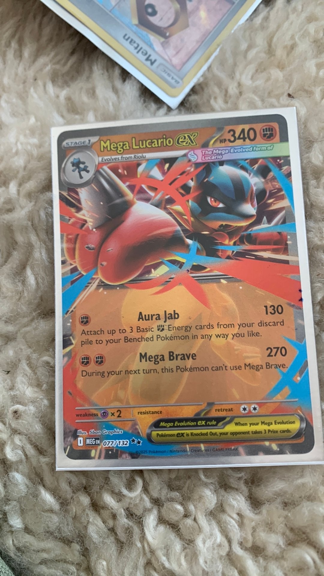 Mega lucario ex pokemonkaart, Enlèvement, Comme neuf