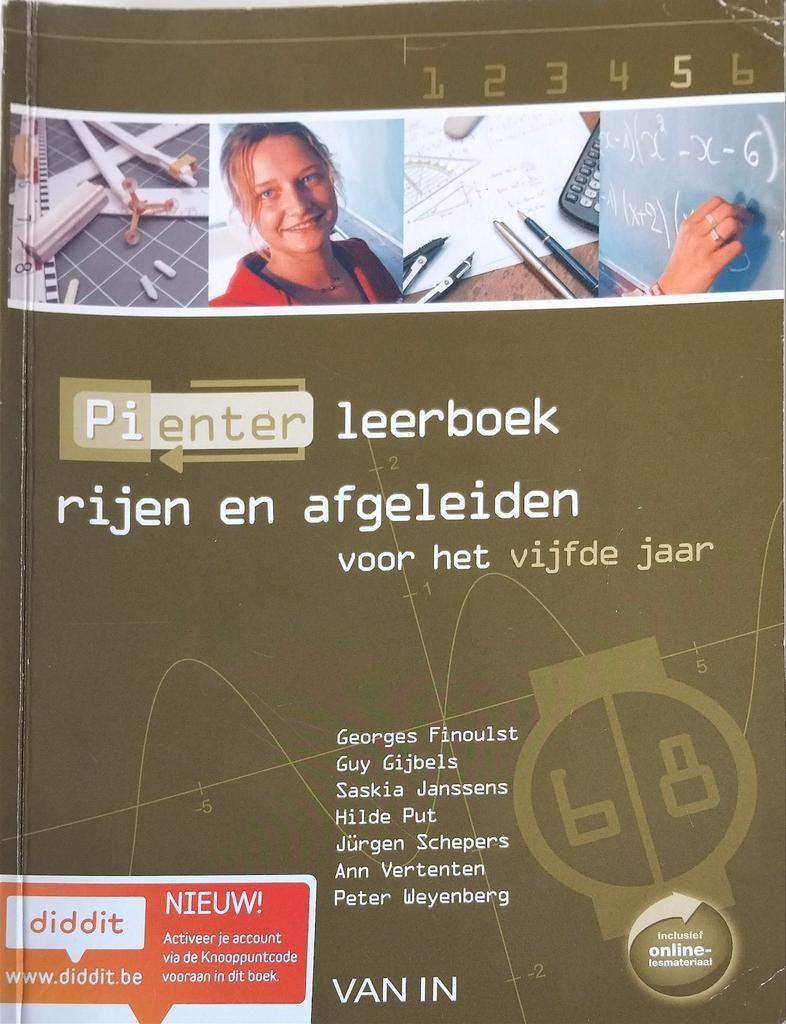 Pienter 5 ASO/TSO - 6/8u Rijen en afgeleiden leerboek, Enlèvement ou Envoi, Van In, Utilisé, Secondaire