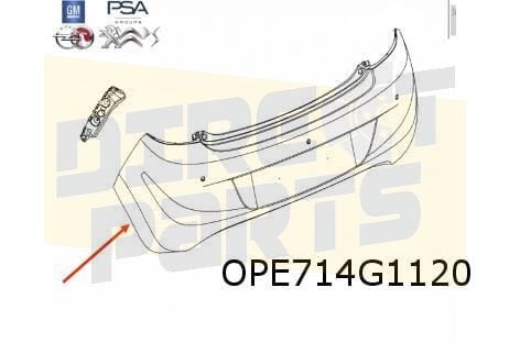 Opel Karl (6/15-9/19) achterbumper (bij PDC) (te spuiten) Or, -, Verzenden, -, Opel