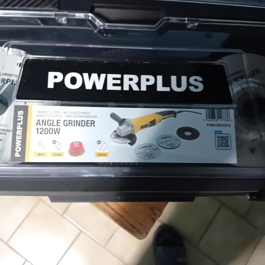 Powerplus POWXBOX015 haakse slijper 1200W 125mm, Doe-het-zelf en Bouw, Ophalen, Nieuw, 1000 watt of meer, Haakse handslijpmachine