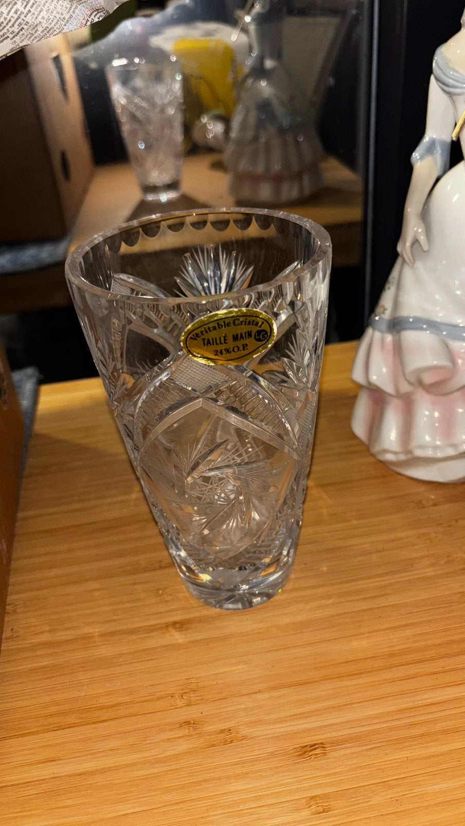 carafe en cristal + verre, Antiquités & Art, Enlèvement
