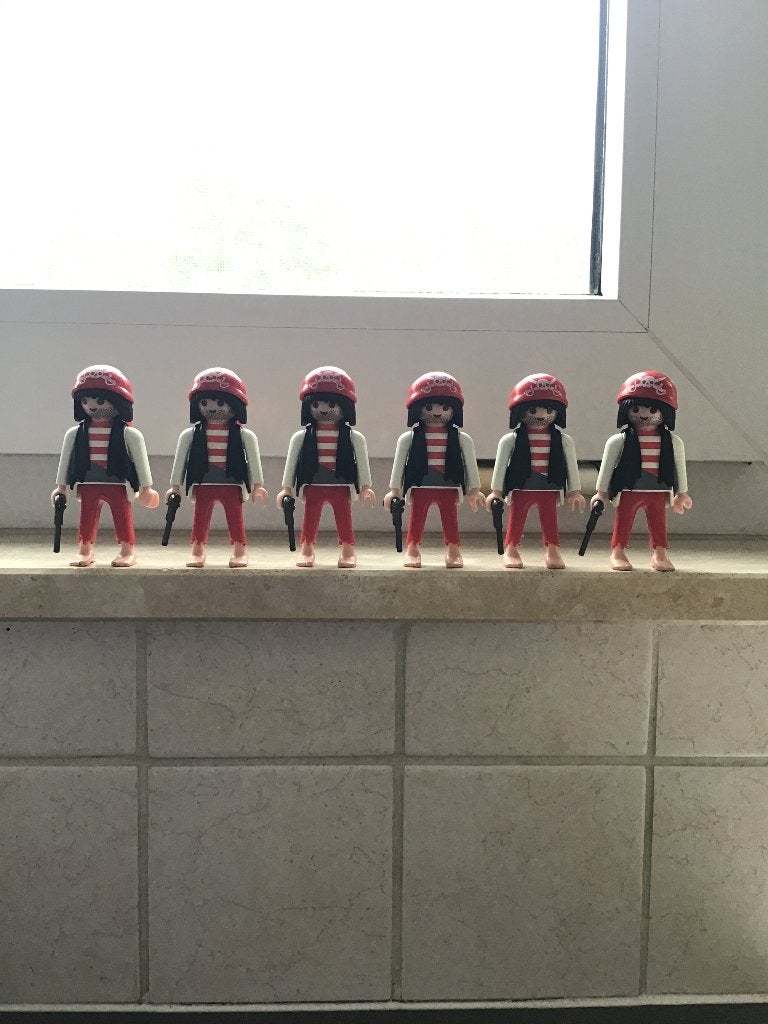 6 x rode piraat., Ophalen of Verzenden, Pirates