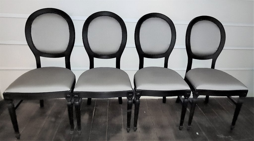 4 chaises montgolfière en tissu design Zimmer Rohde, Neuf, Bois, Enlèvement, Quatre
