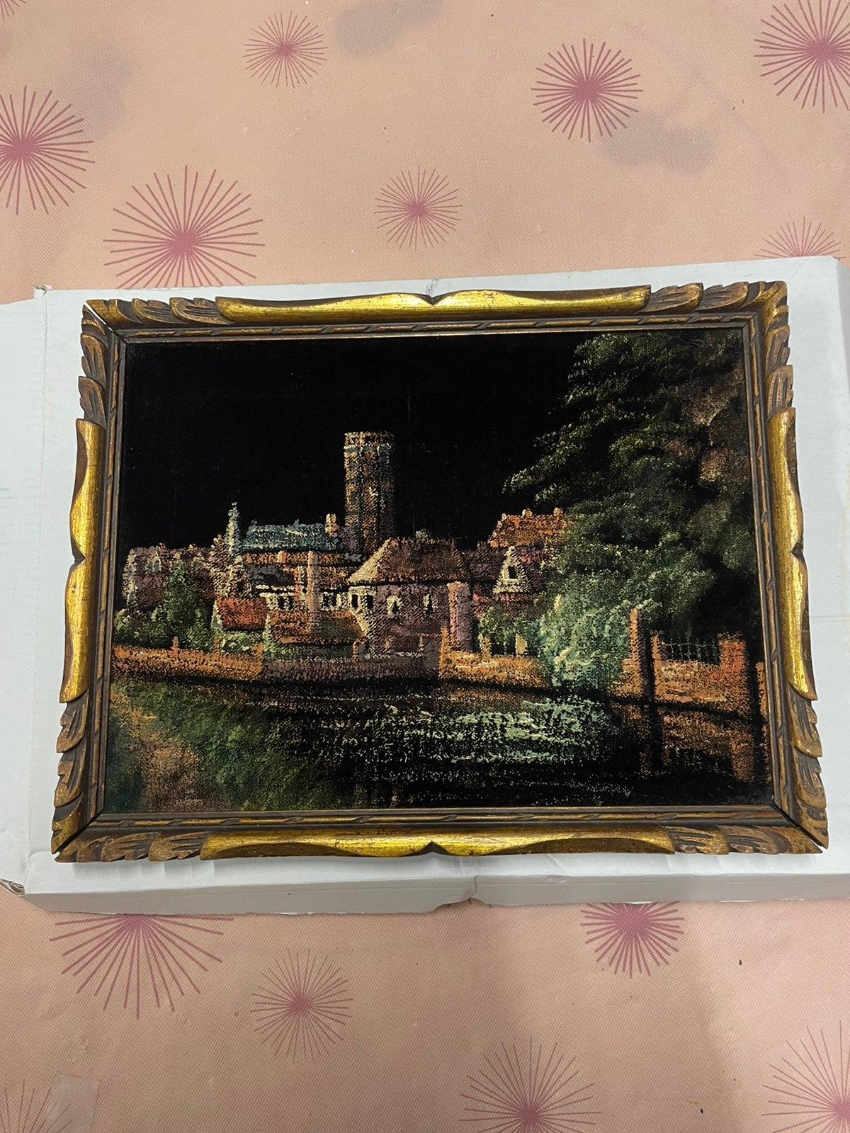 Wanddecoratie in velours Brugge, Antiek en Kunst, Ophalen of Verzenden