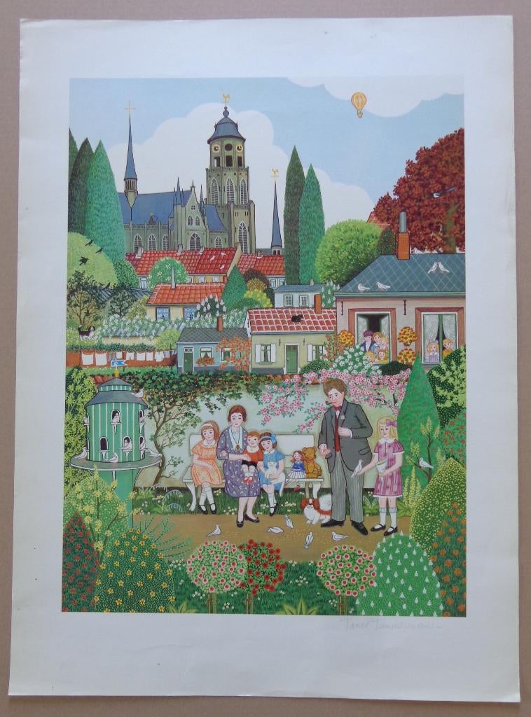 TONET TIMMERMANS / FAMILIE LIER / OFFSETLITHO / 68x50cm SIG, Ophalen of Verzenden