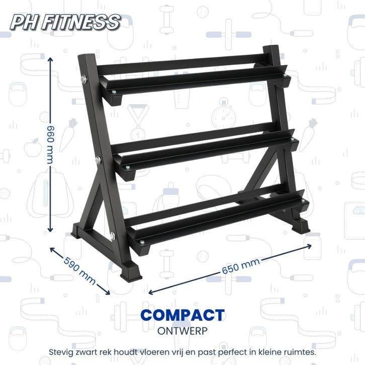 PH Fitness Dumbbell Rack - 3 Laags Halterrek, Sports & Fitness, Enlèvement ou Envoi, Neuf, Bras, Autres types