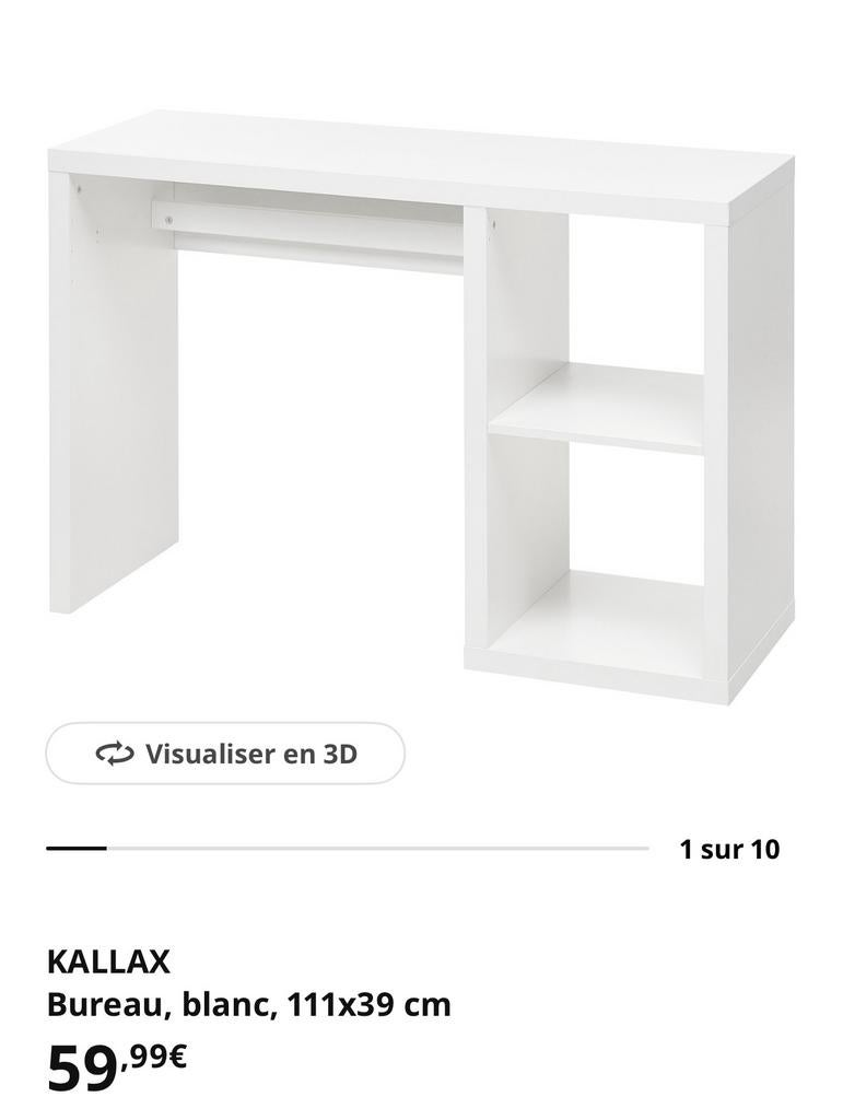 KALLAX Bureau, beige, 111x39 cm, Enlèvement, Comme neuf, Beige