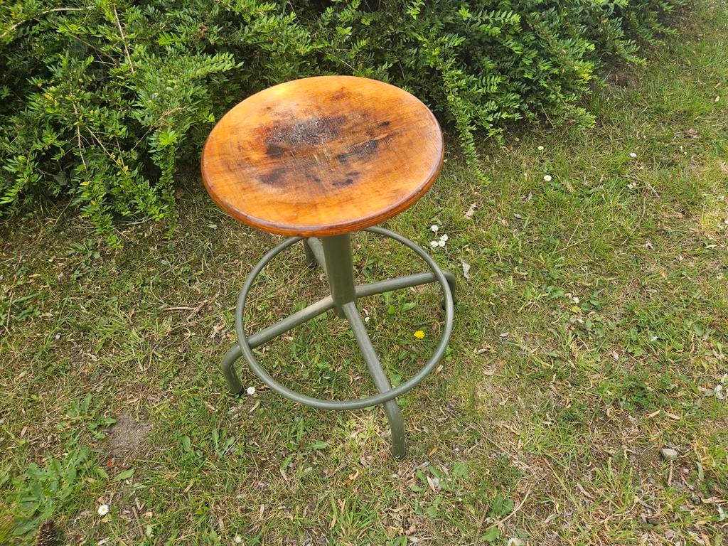 Vintage atelierkruk, Enlèvement, Réglable en hauteur